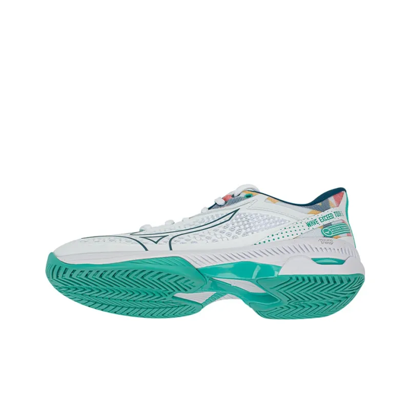 Mizuno Wave Exceed Tour 5 Cushioning Anti-Slip Wear-Resistant Breathability Low-Top Tennis Shoes Women's White Green-4