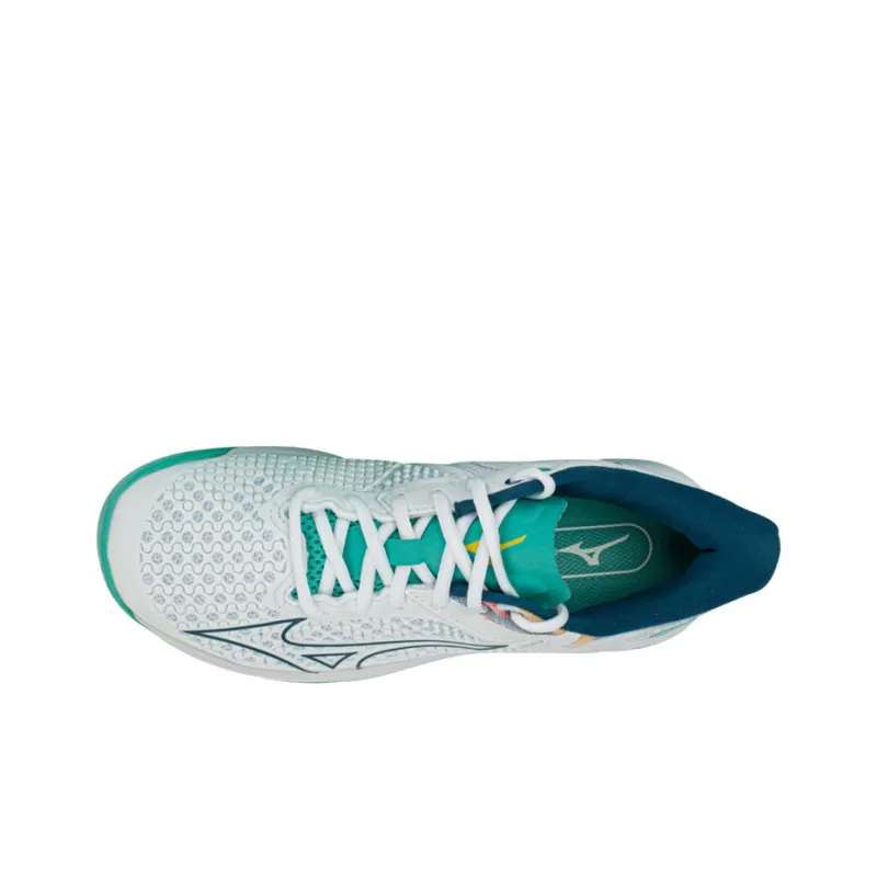 Mizuno Wave Exceed Tour 5 Cushioning Anti-Slip Wear-Resistant Breathability Low-Top Tennis Shoes Women's White Green-2
