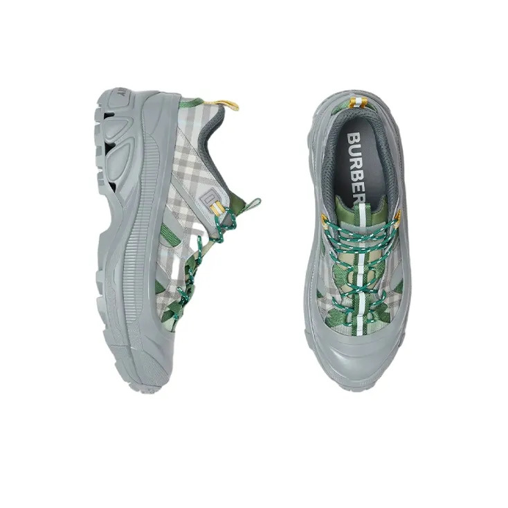 Burberry Arthur Low-Top Check Sneaker Grey Green-4