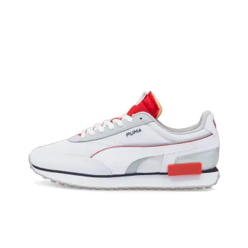 PUMA Future Rider Double Tech Low-Top Casual Shoes Unisex White Red Gray