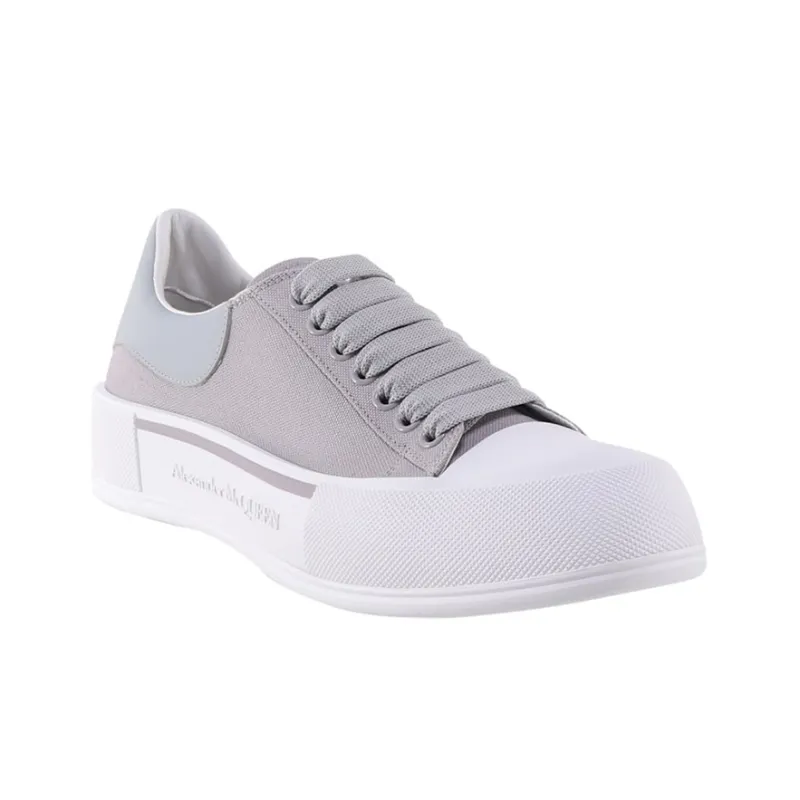 Alexander McQueen Deck Skate Plimsoll Lace Up 'Lilac Grey'-2