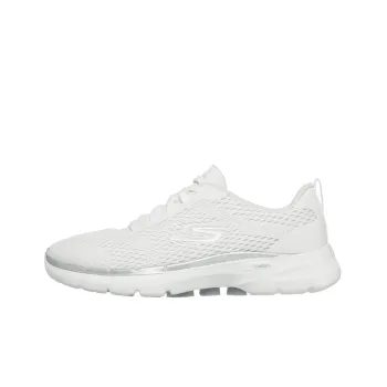 Skechers Go Walk 6  Bold Vision Cushioning Anti Slip And Wear Resistant Low Top Casual Shoes Women's White