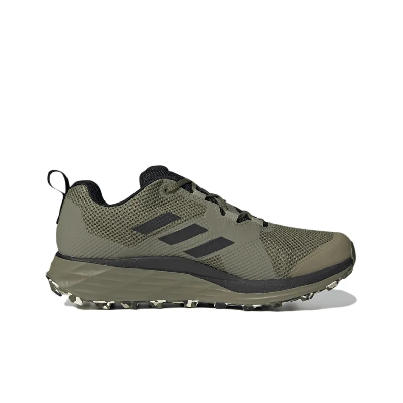 Adidas Terrex Two Gore-Tex Trail Anti-Slip Wear-Resistant Low-Top Running Shoes Men's Army Green-1