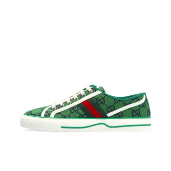 GUCCI Tennis 1977 Low Top Stylish Skateboarding Shoes Women's Green