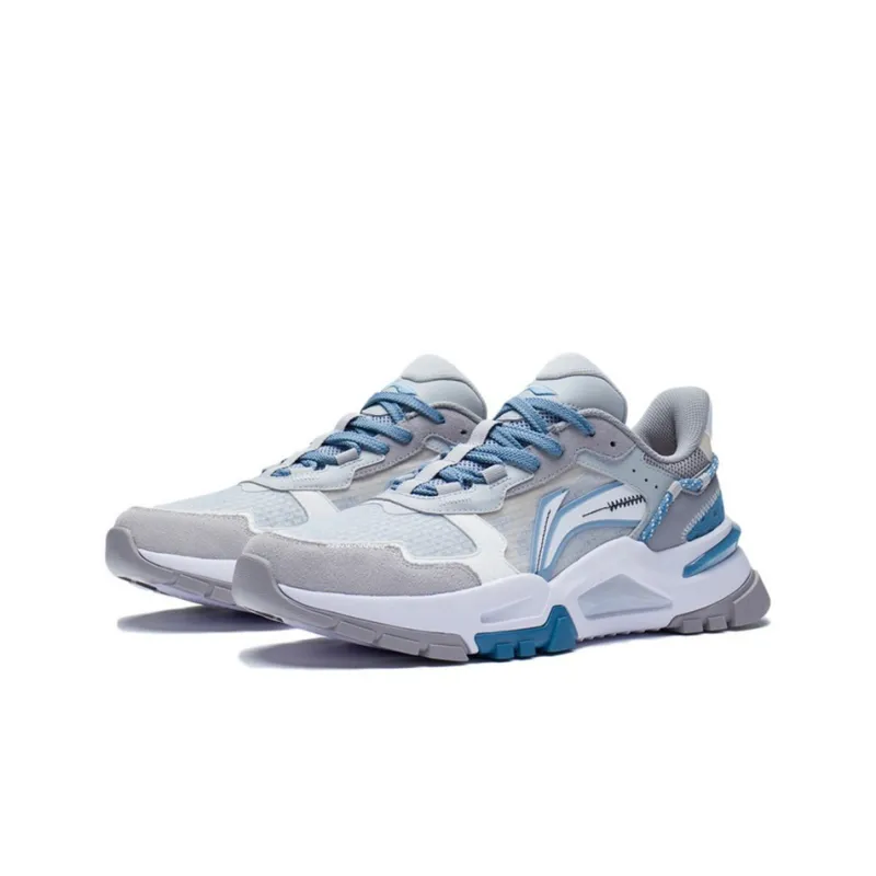 LiNing Shock Absorbers Slip Resistant, Abrasion Resistant, Breathable Low Top Sports Casual Shoes Men's Blue Gray-2