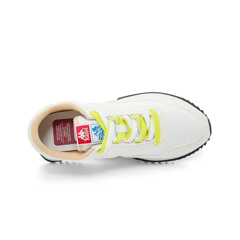 Kappa Anti Slip And Wear Resistant Breathable Low Top Casual Shoes Unisex White Yellow-3
