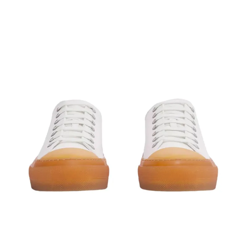 Burberry Logo Detail Cotton Trainer White-2