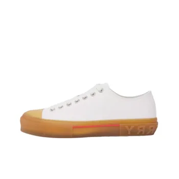 Burberry Logo Detail Cotton Trainer White