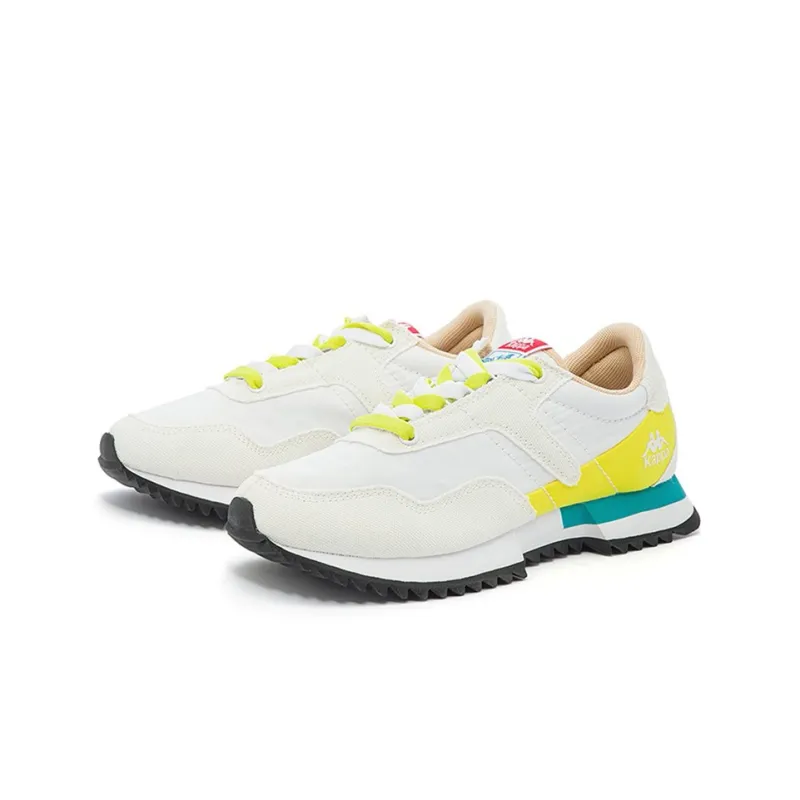 Kappa Anti Slip And Wear Resistant Breathable Low Top Casual Shoes Unisex White Yellow-2