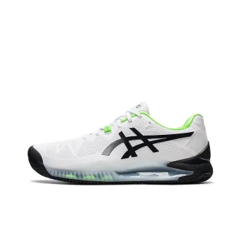 Asics Gel Resolution 8 Clay Anti Slip Wear Resistant Low Top Tennis Shoes Men's White Black Green
