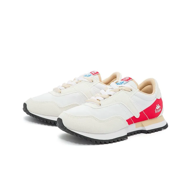 Kappa Anti-Slip And Wear-Resistant Breathable Low-Top Casual Shoes Unisex White Red-1