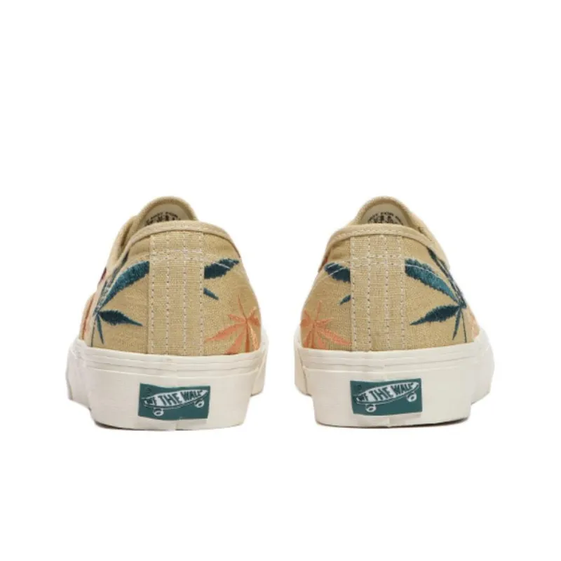 Vans Authentic Low Tops Casual Skateboarding Shoes Unisex Light Brown Embroidered 'Light Brown Red Blue'-3