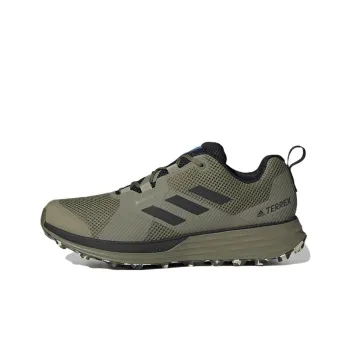 Adidas Terrex Two Gore-Tex Trail Anti-Slip Wear-Resistant Low-Top Running Shoes Men's Army Green