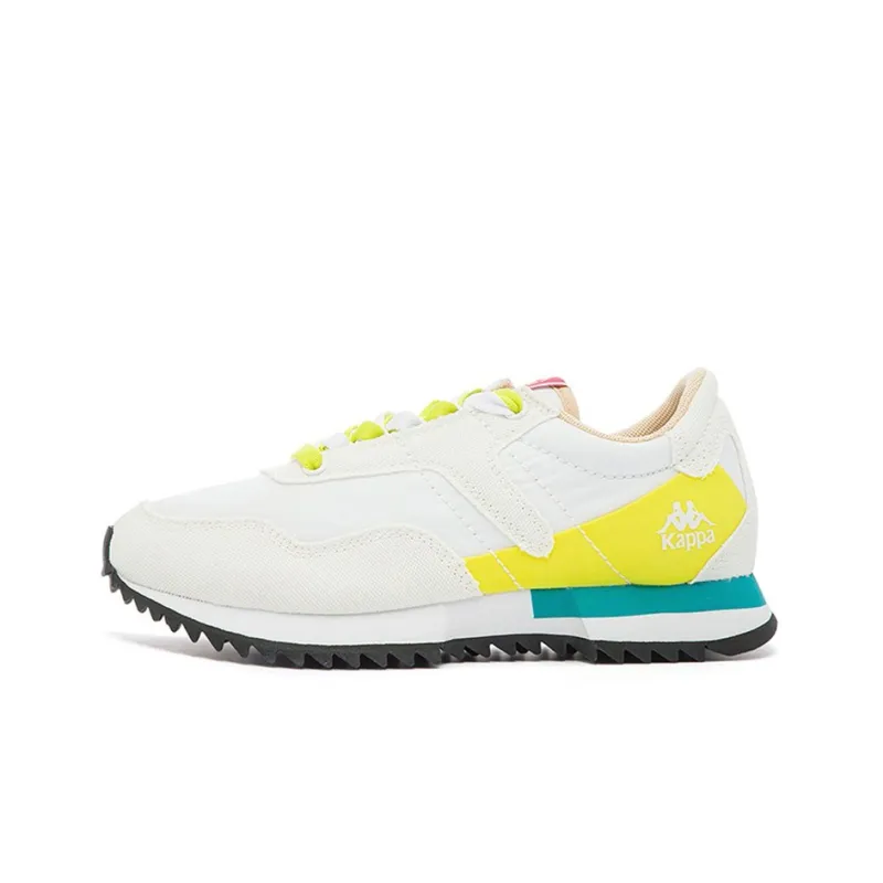 Kappa Anti Slip And Wear Resistant Breathable Low Top Casual Shoes Unisex White Yellow-0