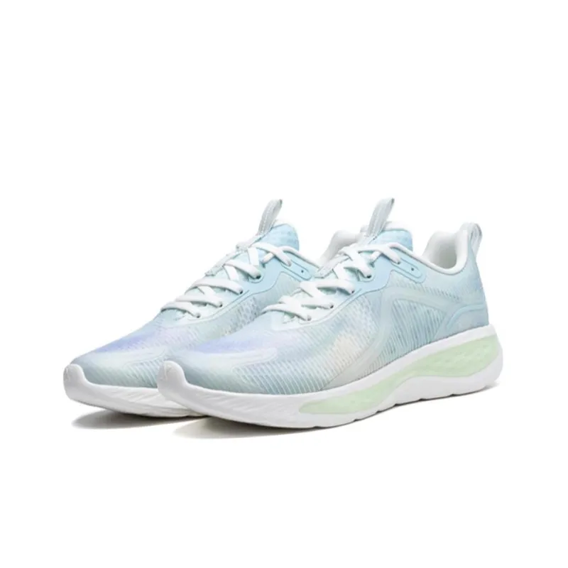 XTEP Polygon Breathable Low-Top Running Shoes Women's Green Powder Blue-1