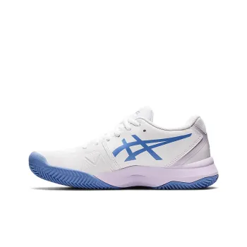Asics Gel Challenger 13 Clay Anti Slip Wear Resistant Low Top Tennis Shoes Women's White Blue