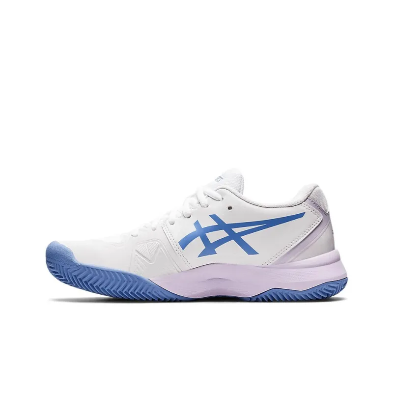 Asics Gel Challenger 13 Clay Anti Slip Wear Resistant Low Top Tennis Shoes Women's White Blue-0
