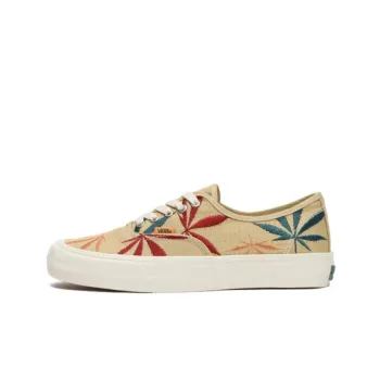 Vans Authentic Low Tops Casual Skateboarding Shoes Unisex Light Brown Embroidered 'Light Brown Red Blue'