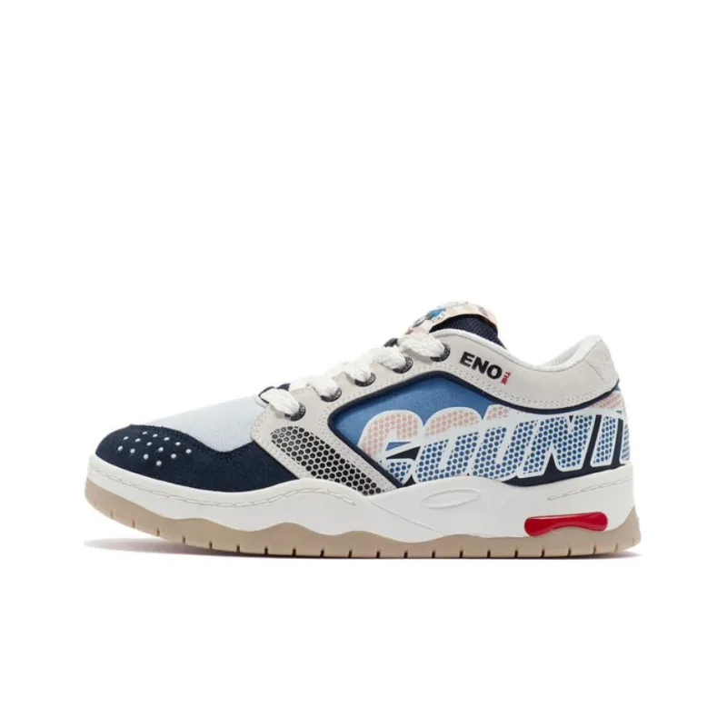 LiNing CF Tracing The One Anti-Slip Wear-Resistant Low-Top Skateboard Shoes Men's White Blue-0