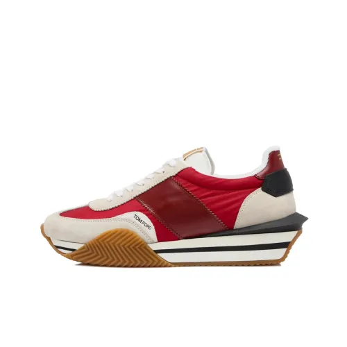 TOM FORD JAMES Casual Shoes Men Low-Top White/Red