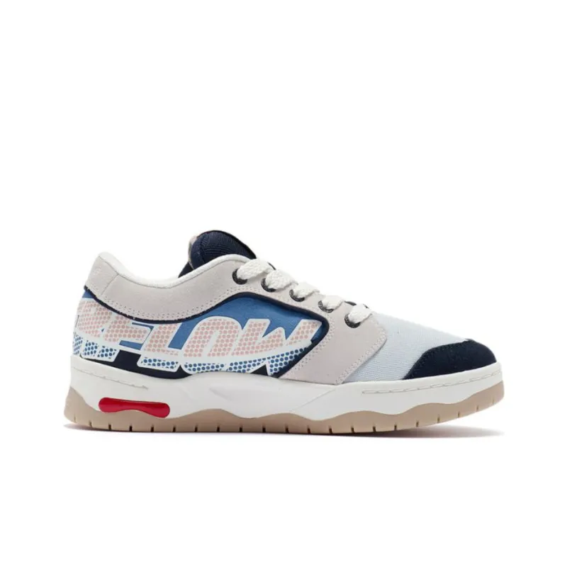 LiNing CF Tracing The One Anti-Slip Wear-Resistant Low-Top Skateboard Shoes Men's White Blue-1
