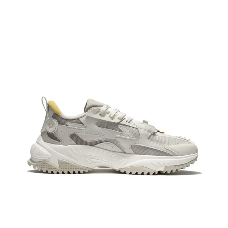 LiNing Cross River Rebound Cushioning Anti Slip And Wear Resistant Low Top Sports Casual Shoes Men's Oat Gray-1