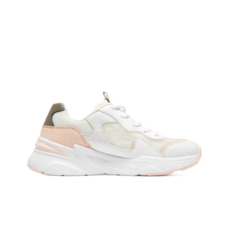 Skechers BOBS BAMINA Cushioning Anti Slip And Wear Resistant Low Top Casual Shoes Women's White Pink-1