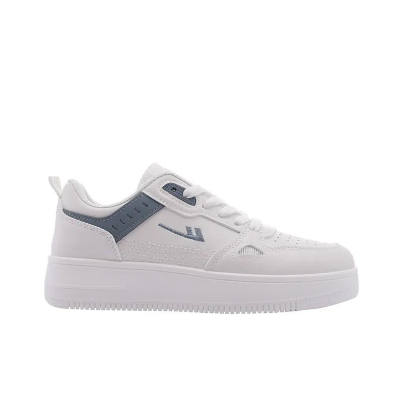 Warrior Casual White Sneakers Durable Lightweight And Breathable Low Top Skateboard Shoes Unisex Beige Blue-1