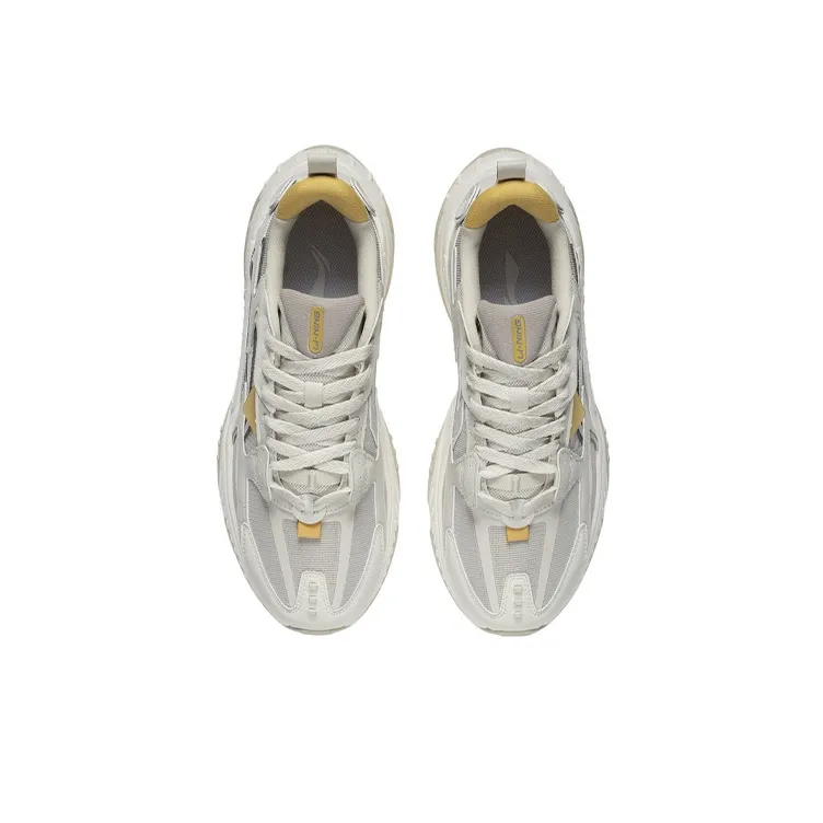 LiNing Cross River Rebound Cushioning Anti Slip And Wear Resistant Low Top Sports Casual Shoes Men's Oat Gray-3