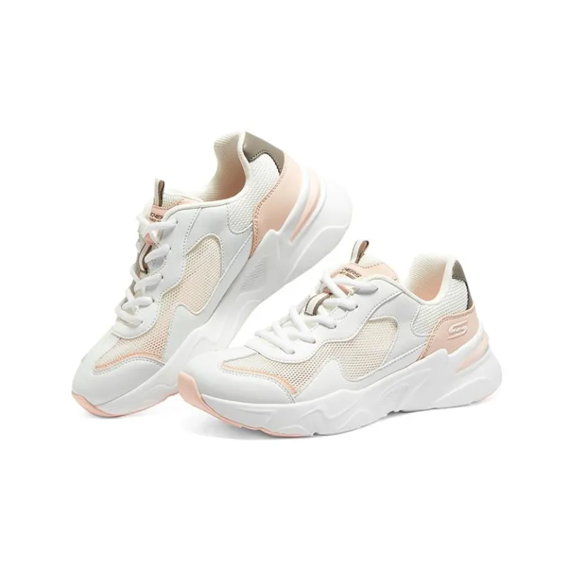 Skechers BOBS BAMINA Cushioning Anti Slip And Wear Resistant Low Top Casual Shoes Women's White Pink-2