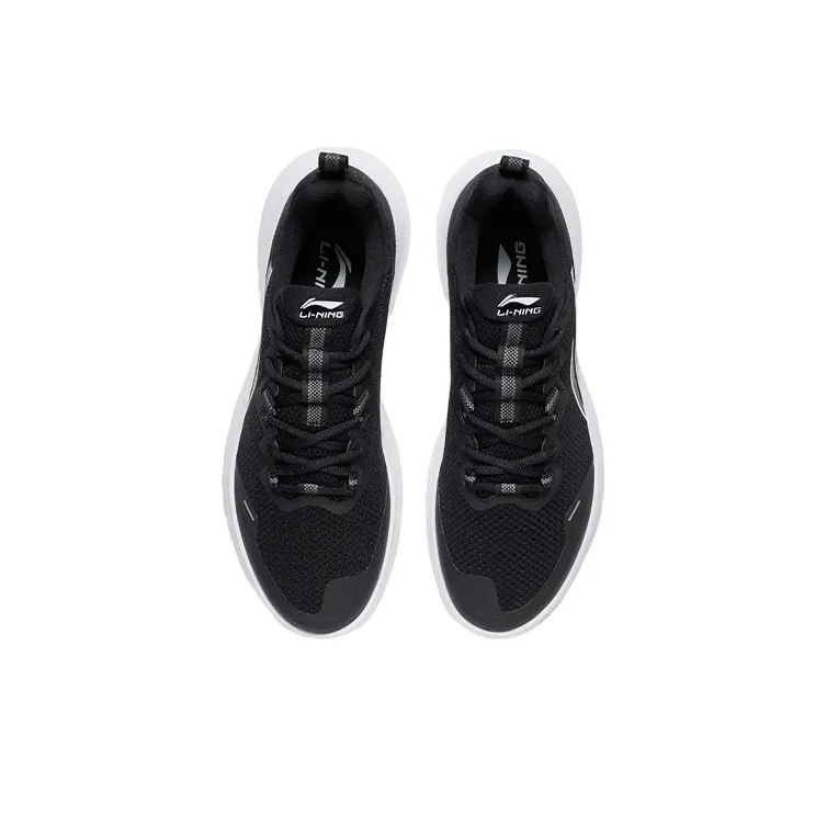 LiNing Shock Absorbing, Non Slip, Wear Resistant, Breathable And Lightweight Low Top Running Shoes Men's Black White-3