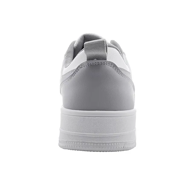 Warrior Small White Shoes Durable Lightweight And Breathable Low Top Skateboard Shoes Unisex White Gray-2
