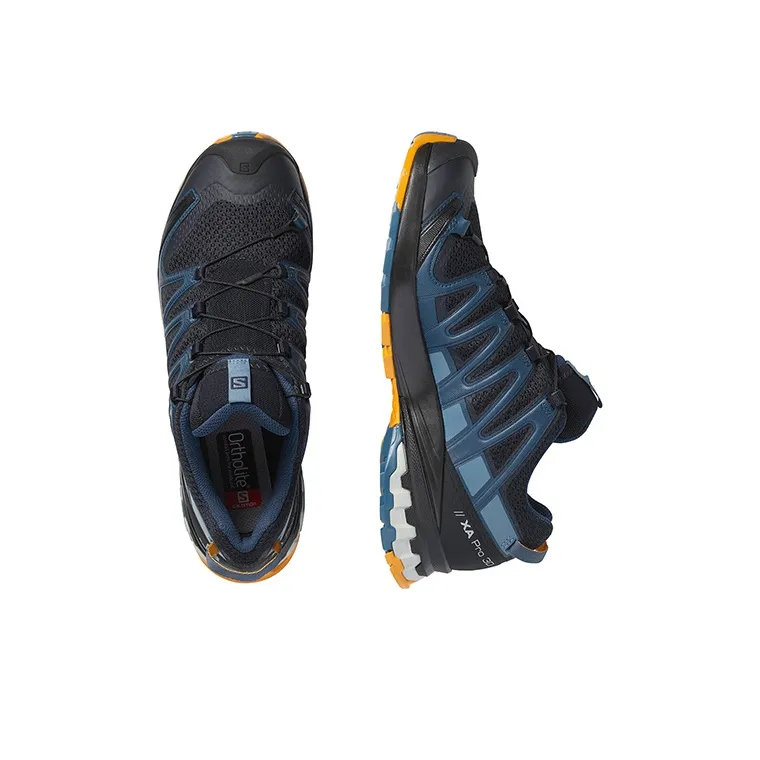 SALOMON XA Pro 3D V8 Wear-Resistant Low-Top Trekking Shoes Men's Black Blue-2