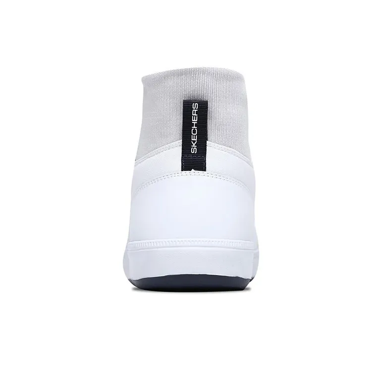 Skechers ON THE GO Go Vulc 2 Anti-Slip Wear-Resistant Mid-Top Skateboard Shoes Men's White Blue-3