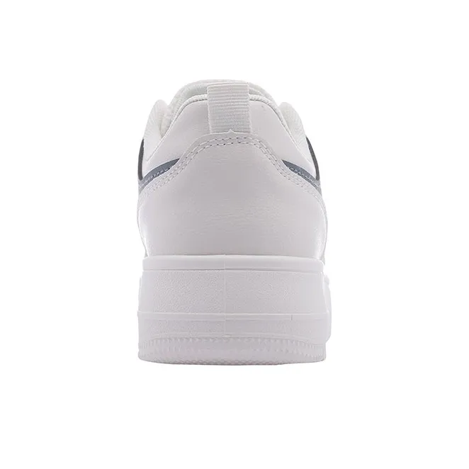 Warrior Casual White Sneakers Durable Lightweight And Breathable Low Top Skateboard Shoes Unisex Beige Blue-2