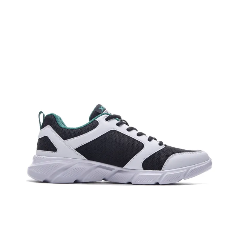 XTEP Breathable Lightweight Low Top Running Shoes Men's White Black Green-1