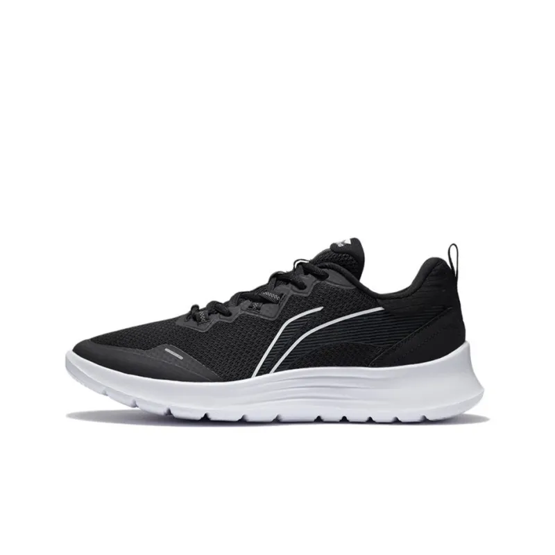 LiNing Shock Absorbing, Non Slip, Wear Resistant, Breathable And Lightweight Low Top Running Shoes Men's Black White-0