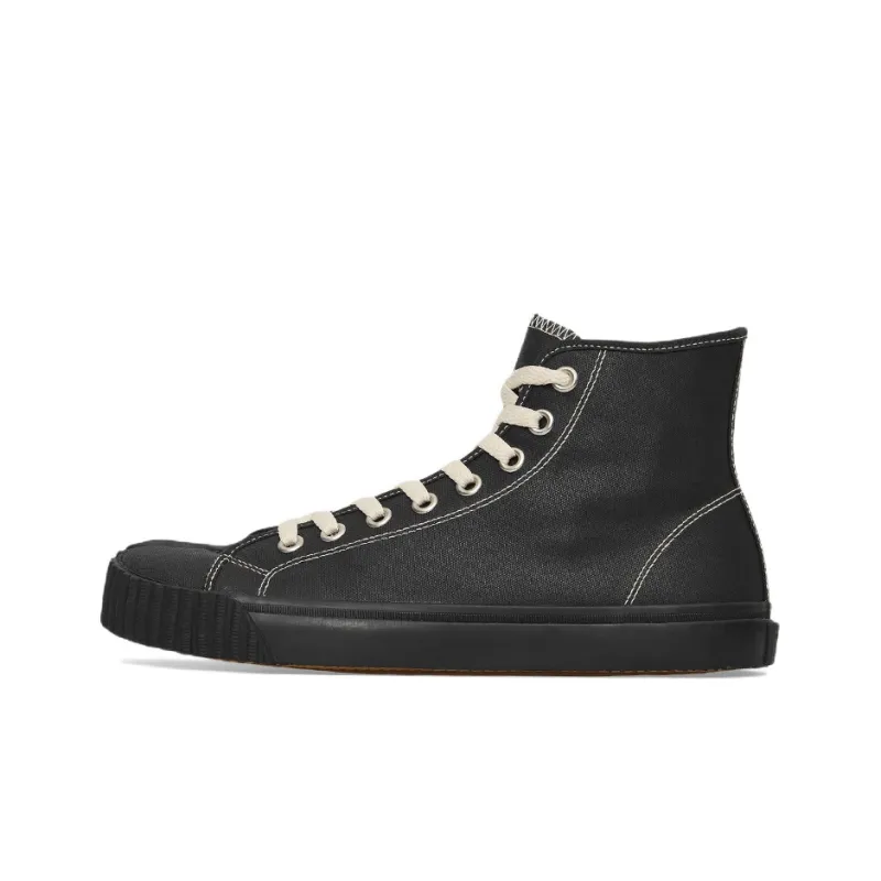Maison Margiela Tabi High Top Skateboard Shoes Men's Black-0