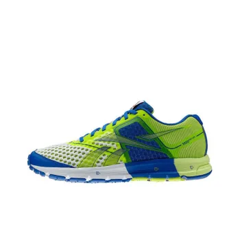 Reebok One Cushion Breeze Lightweight Low-Top Running Shoes Men's Neon Green Blue