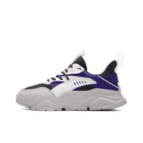 ANTA Life Collection Casual Shoes Men Low-Top Castle Gray/Ivory White/Lakers Purple