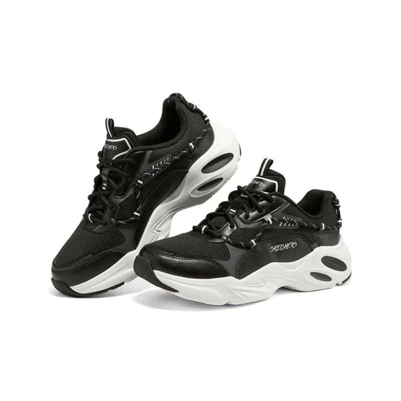 Skechers Stamina Airy Cushioning Anti Slip And Wear Resistant Low Top Casual Shoes Women's Black White-2