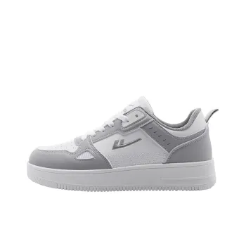 Warrior Small White Shoes Durable Lightweight And Breathable Low Top Skateboard Shoes Unisex White Gray