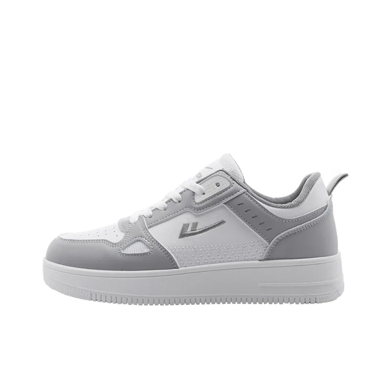 Warrior Small White Shoes Durable Lightweight And Breathable Low Top Skateboard Shoes Unisex White Gray-0