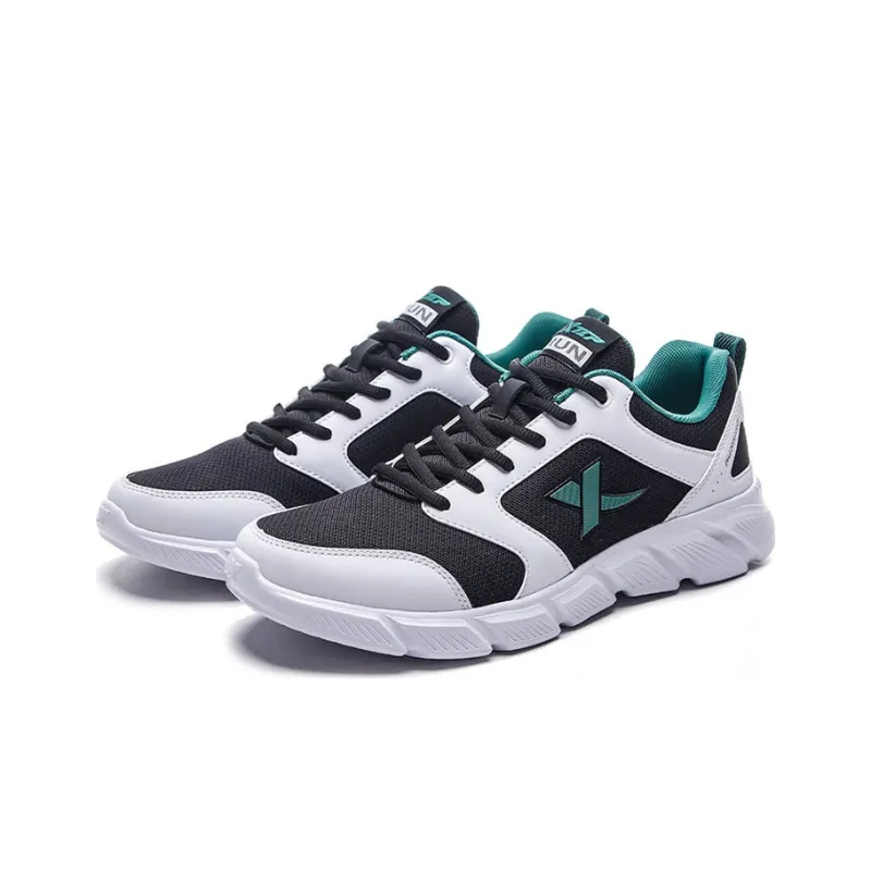 XTEP Breathable Lightweight Low Top Running Shoes Men's White Black Green-2
