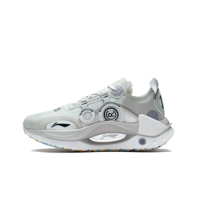 LiNing Jueying CRC Running Shoes Men Low Top Frost White/Silver Fish Gray-0
