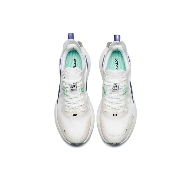 XTEP Star-X Mecha Anti-Slip And Wear-Resistant Breathable Low-Top Sports Casual Shoes Men's White Purple-2