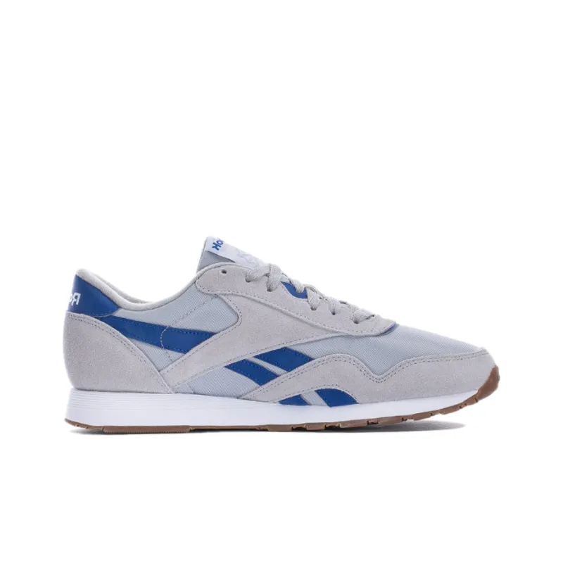 Reebok Classic Nylon Low-Top Running Shoes Men's Gray Blue-1