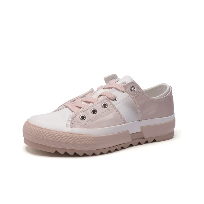 PACO GIL Skateboard Shoes Women's Low-Top White Pink-1