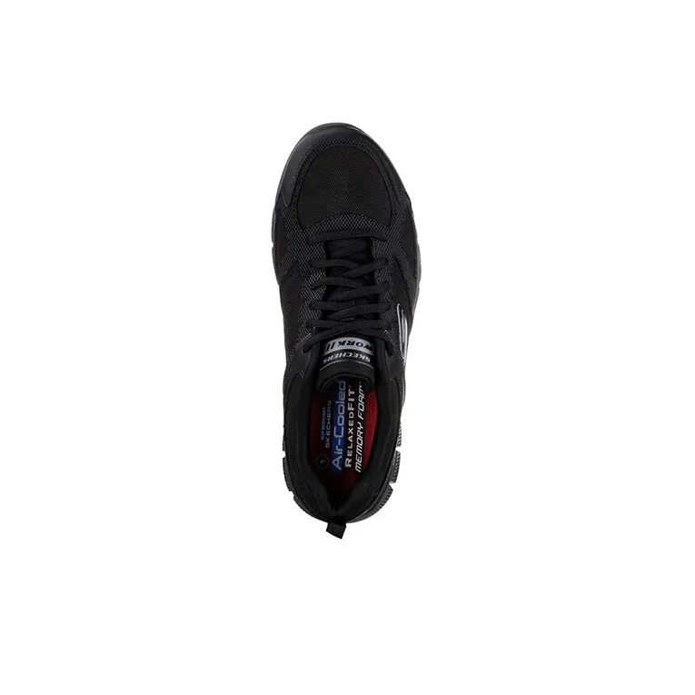 Skechers Work Relaxed Fit Cushioned Anti-Slip Wear-Resistant Breathable Lightweight Low-Top Casual Shoes Men's Black-3