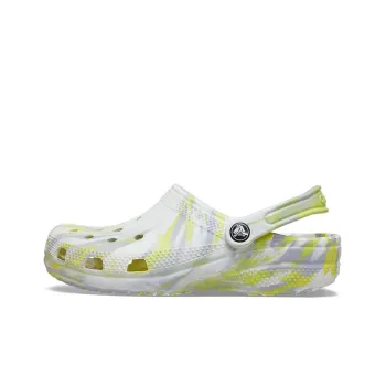 Crocs Classic Clog Marble Beach Sports Unisex White Gray Sandals 'White Gray'